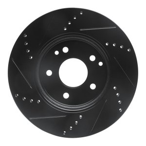 Mercedes-Benz C280 Brake Rotor (1) - Front Right - R1 Concepts - Drilled & Slotted - Black - `96-`15